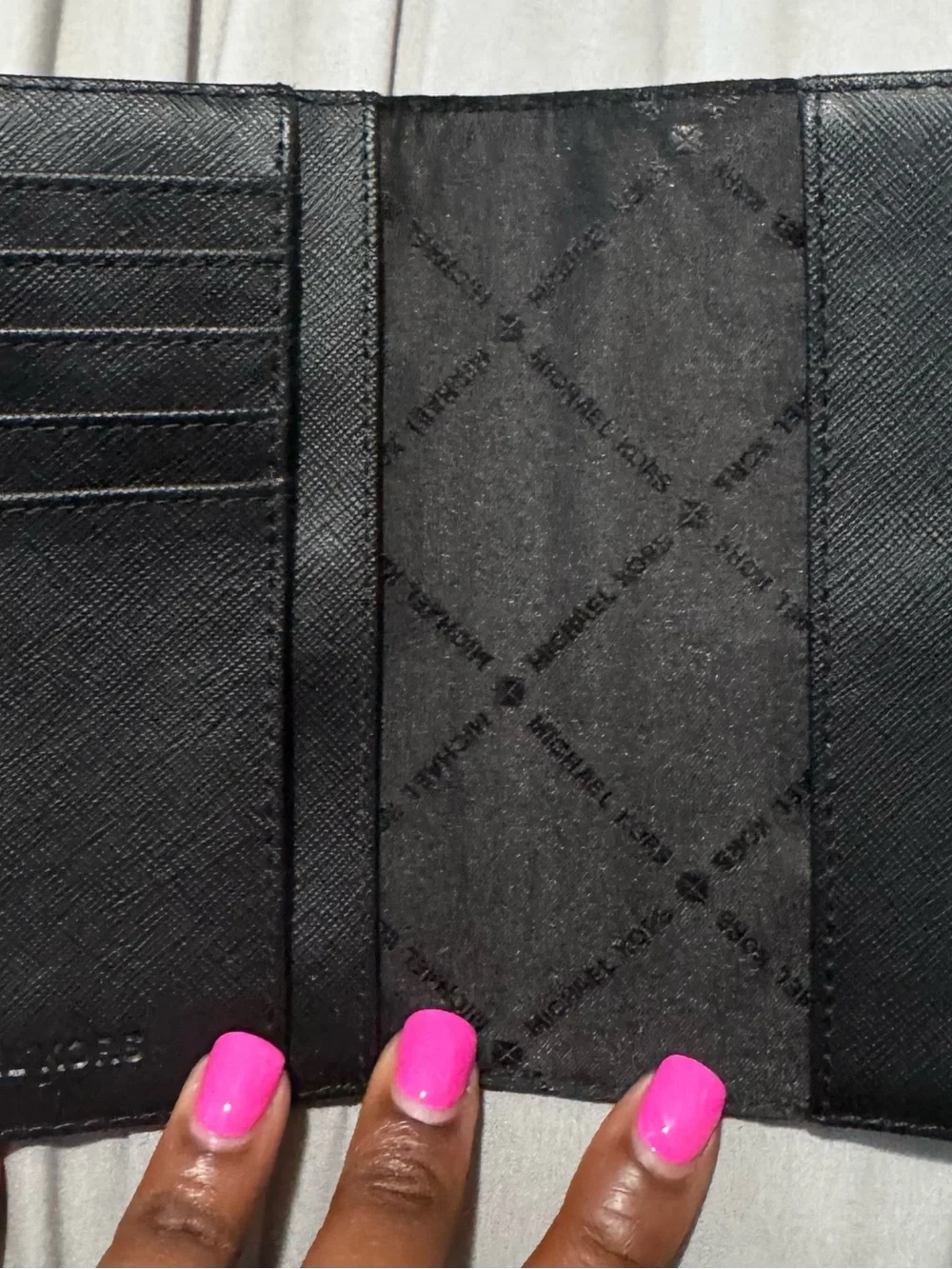 Michael Kors Black Signature Logo Passport Cover